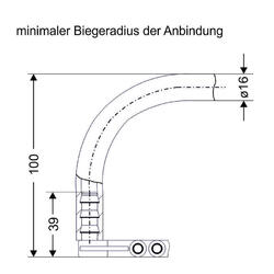 Der Biegeradius und die Flexibilitt der Anbindung ermglichen eine Installation auch im Falle geringer Deckenabhanghhen.